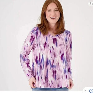 Denim & Co. Heavenly Jersey V-Neck Shirt
